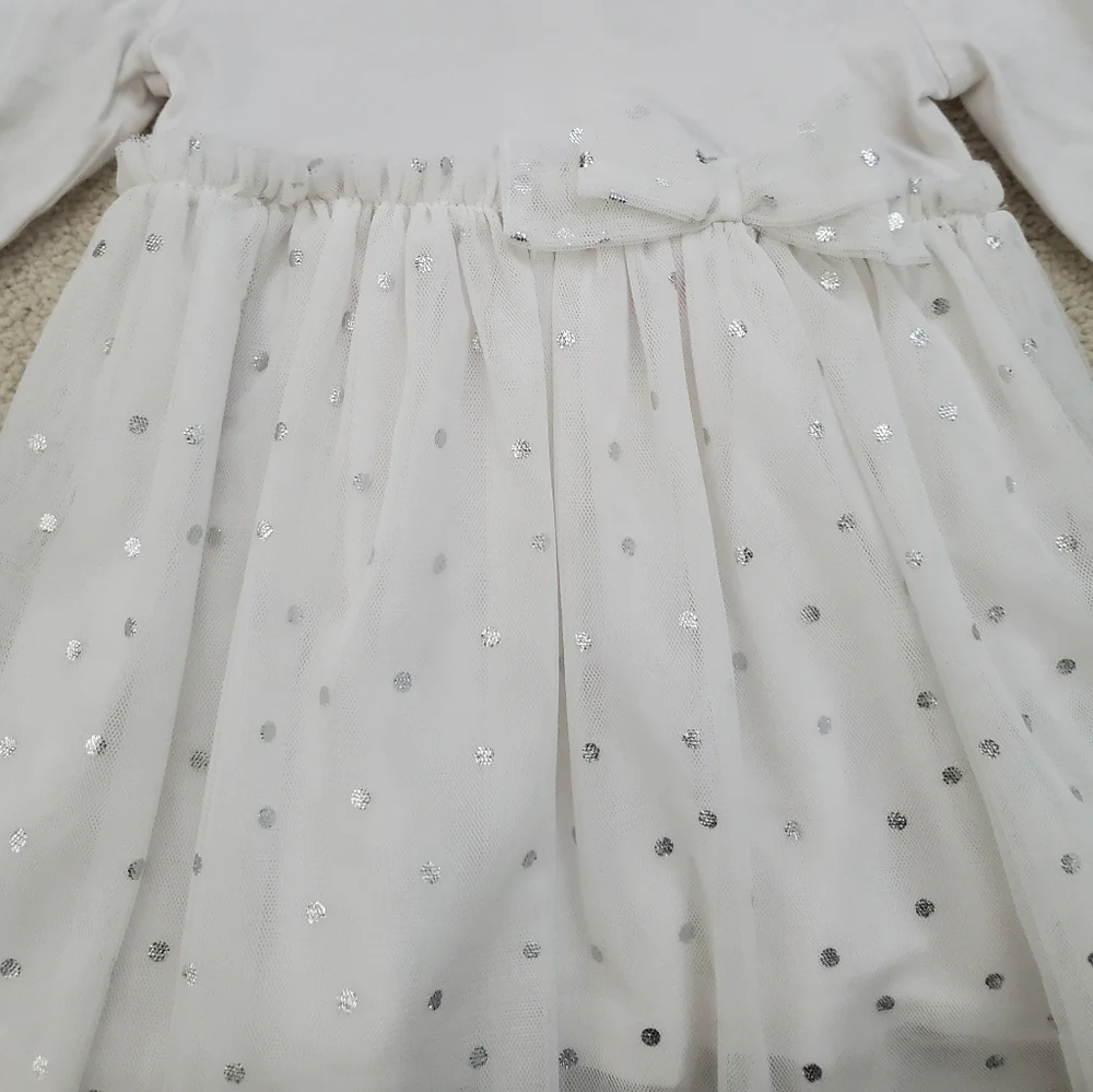 Carter's Baby Girl Long Sleeve Tulle Polka Dot Dress sz6m